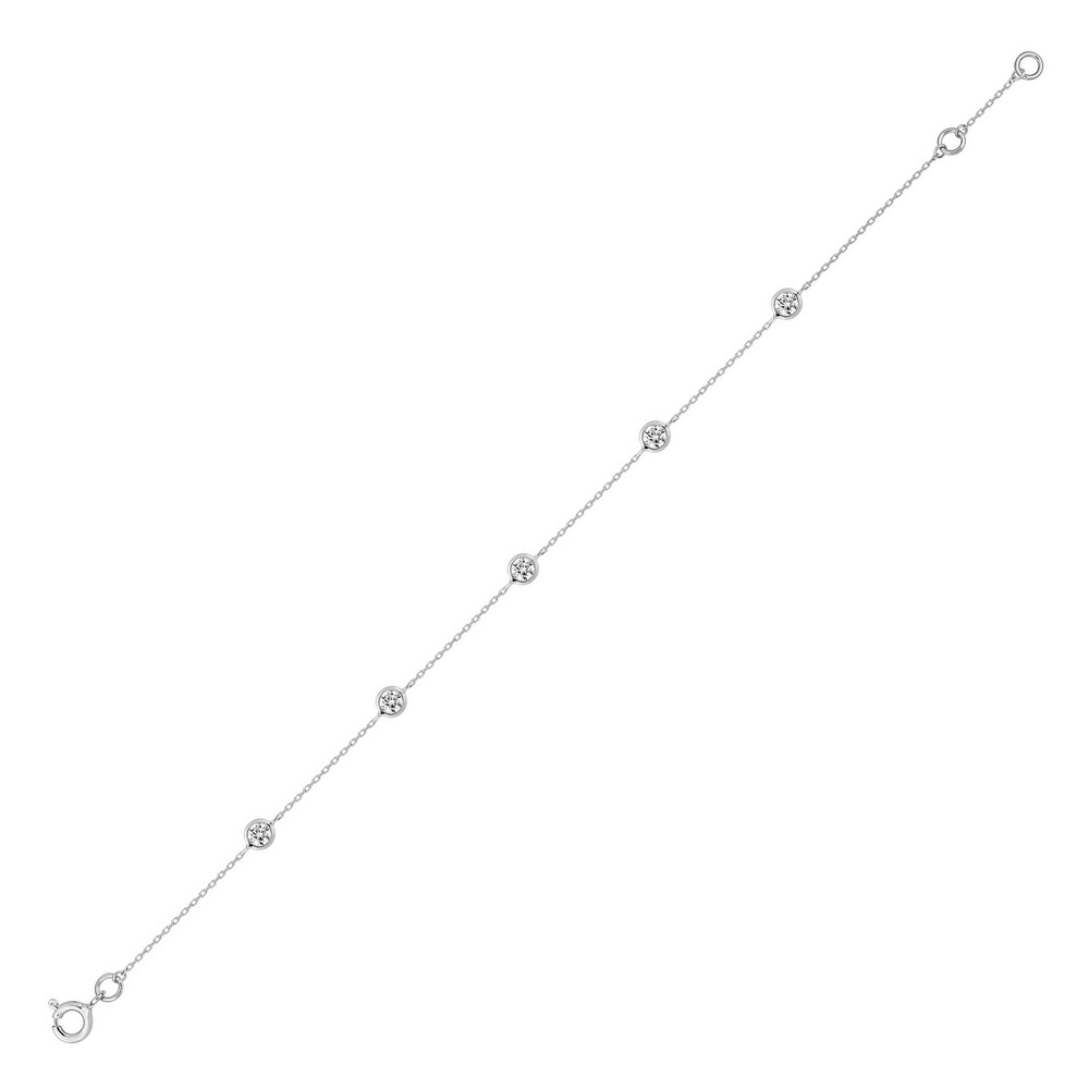 Photo de Bracelet oxydes ronds - or blanc 9ct