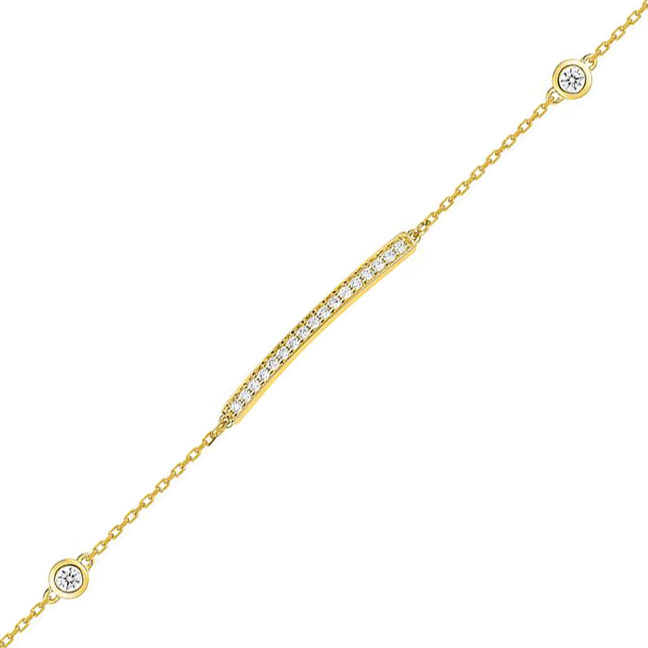 Photo de Bracelet oxydes fantaisie - or jaune 9ct