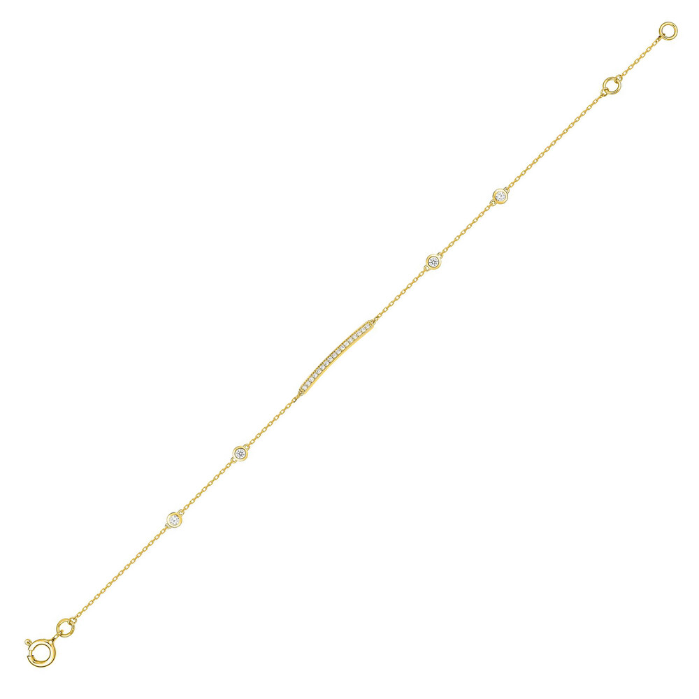 Photo de Bracelet oxydes fantaisie - or jaune 9ct