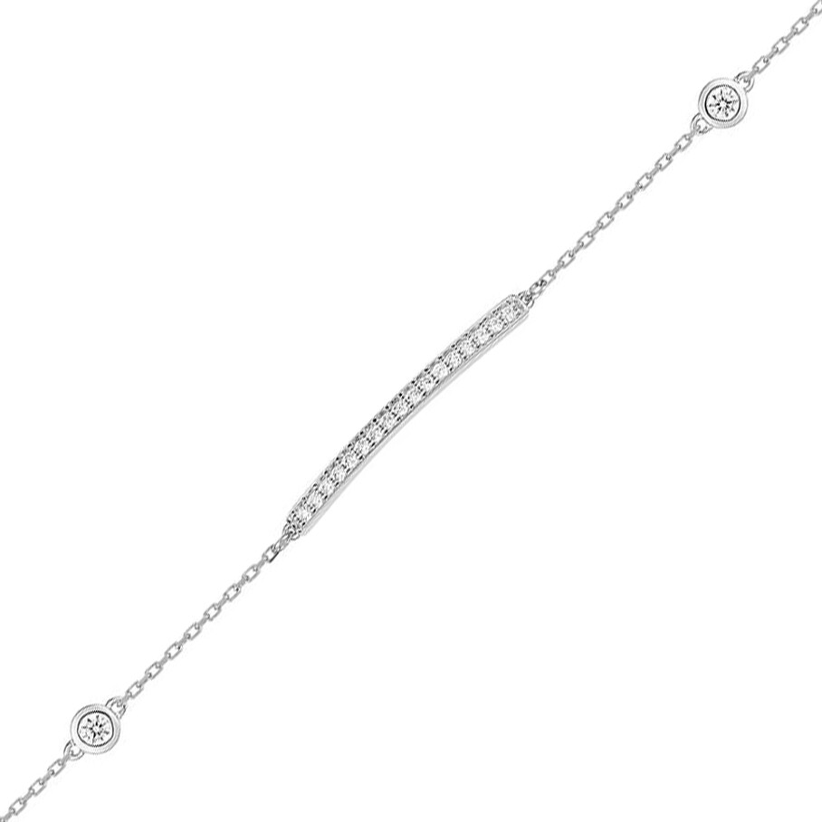 Photo de Bracelet oxydes fantaisie - or blanc 9ct