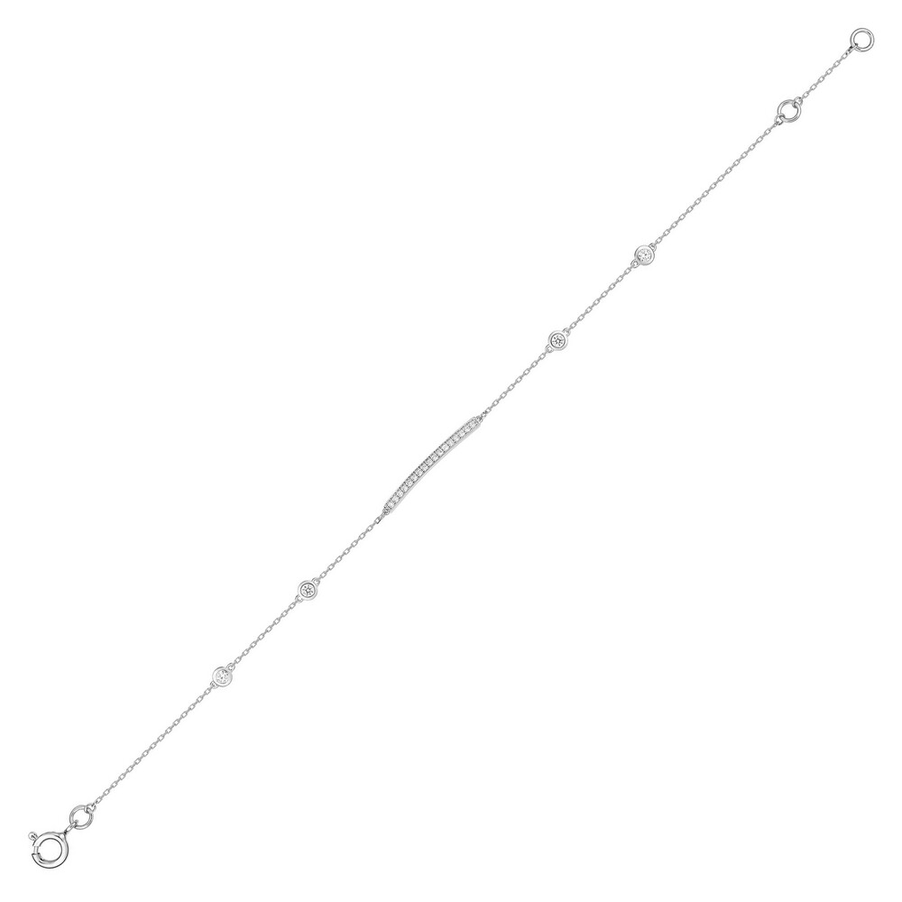 Photo de Bracelet oxydes fantaisie - or blanc 9ct