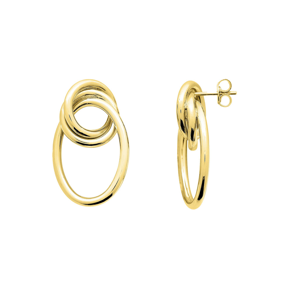 Photo de Boucles d'Oreilles Entrelas - Puce - Or Jaune 18 carats 