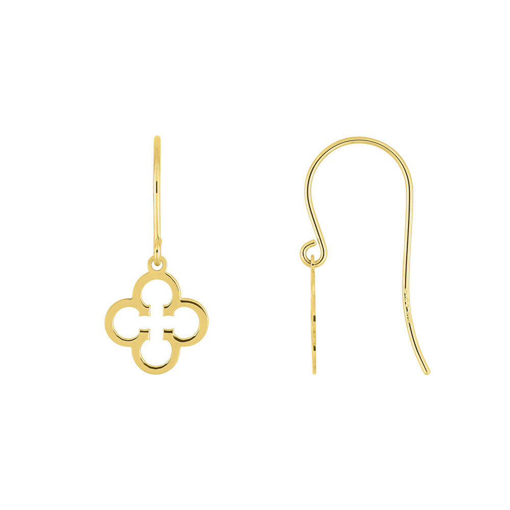 Photo de Boucles d'Oreilles Croix épurée - Or Jaune 18 carats