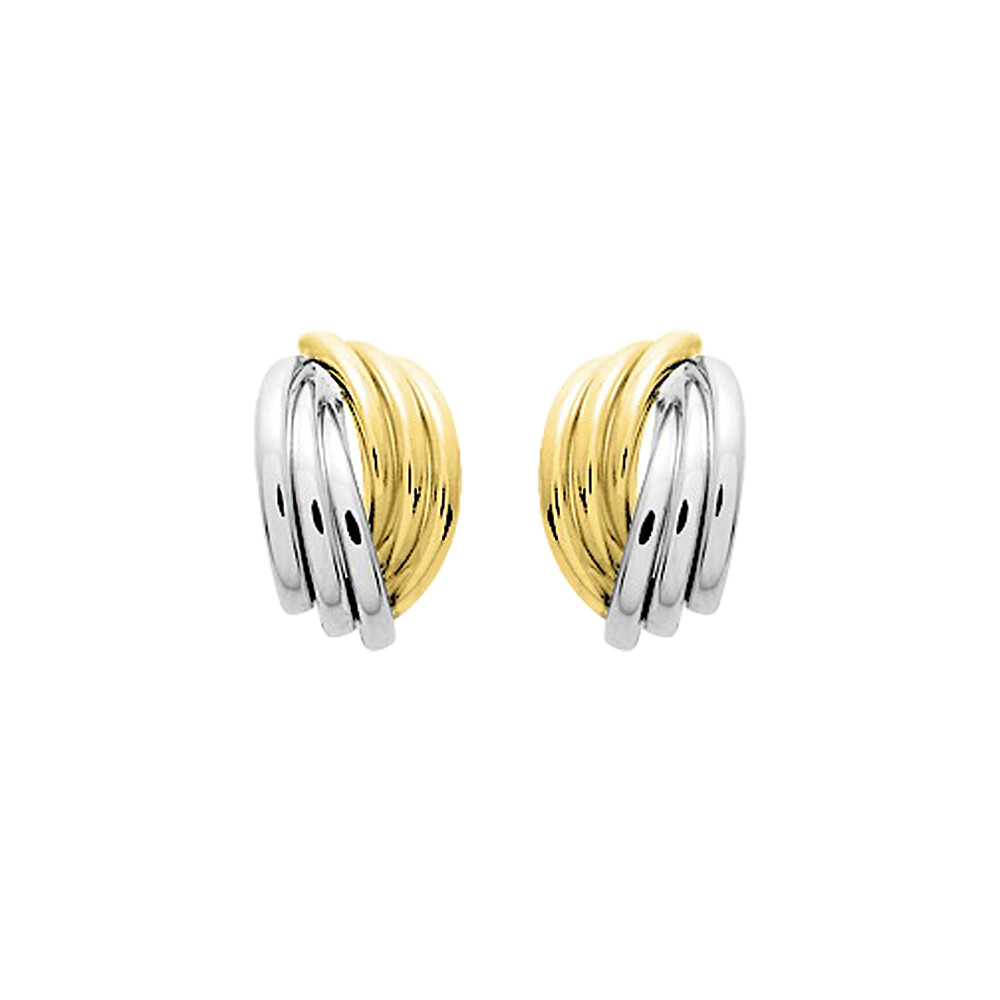 Photo de Boucles d’oreilles Élégance - Puce - Or jaune & blanc 18ct