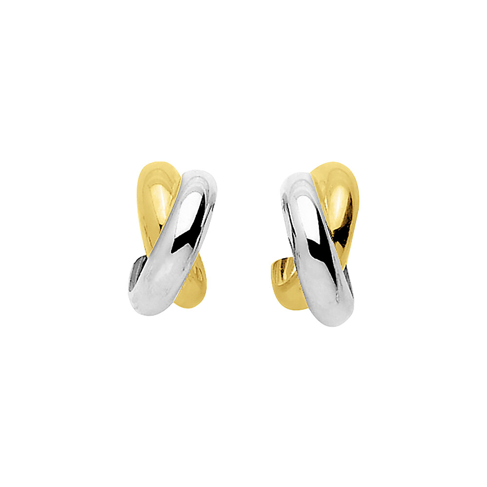 Photo de Boucles d’oreilles Éclat - Puce - Or jaune & blanc 18ct