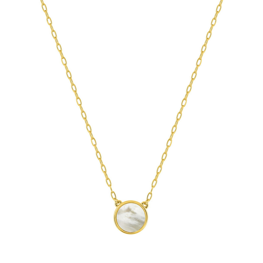 Photo de Collier nacre ronde - or jaune 9ct