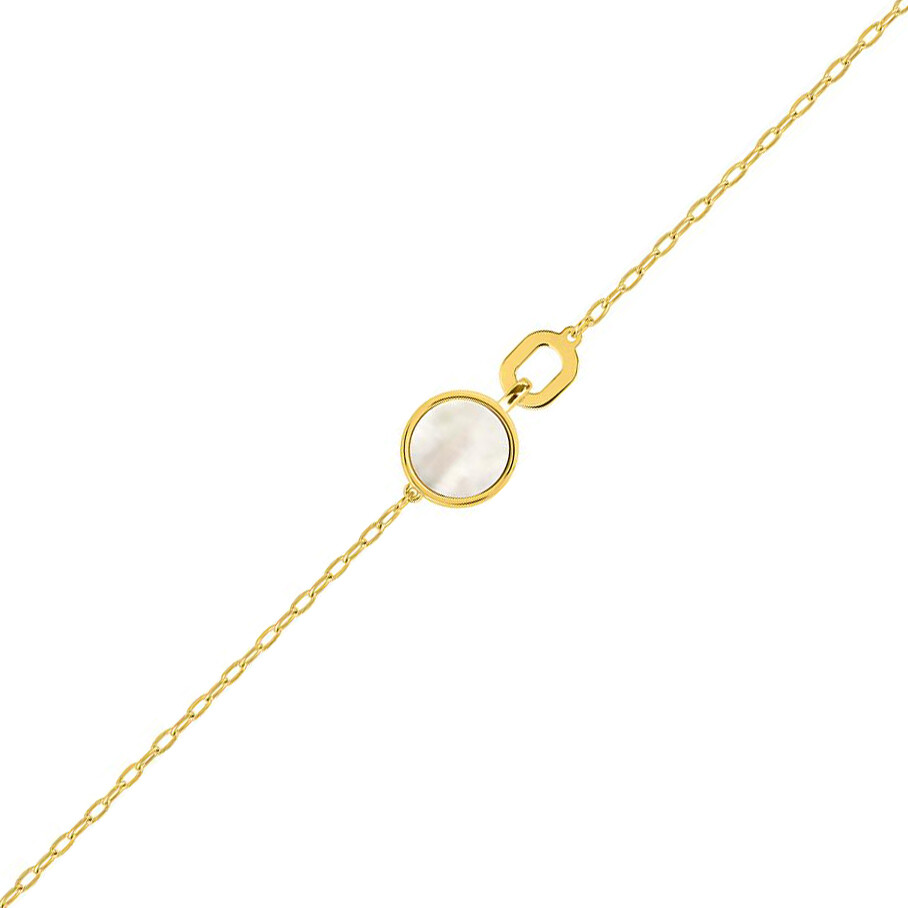 Photo de Bracelet nacre ronde - Or jaune 9ct