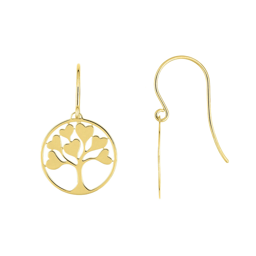 Photo de Boucles d'Oreilles Arbre de vie amour - Or Jaune 9ct