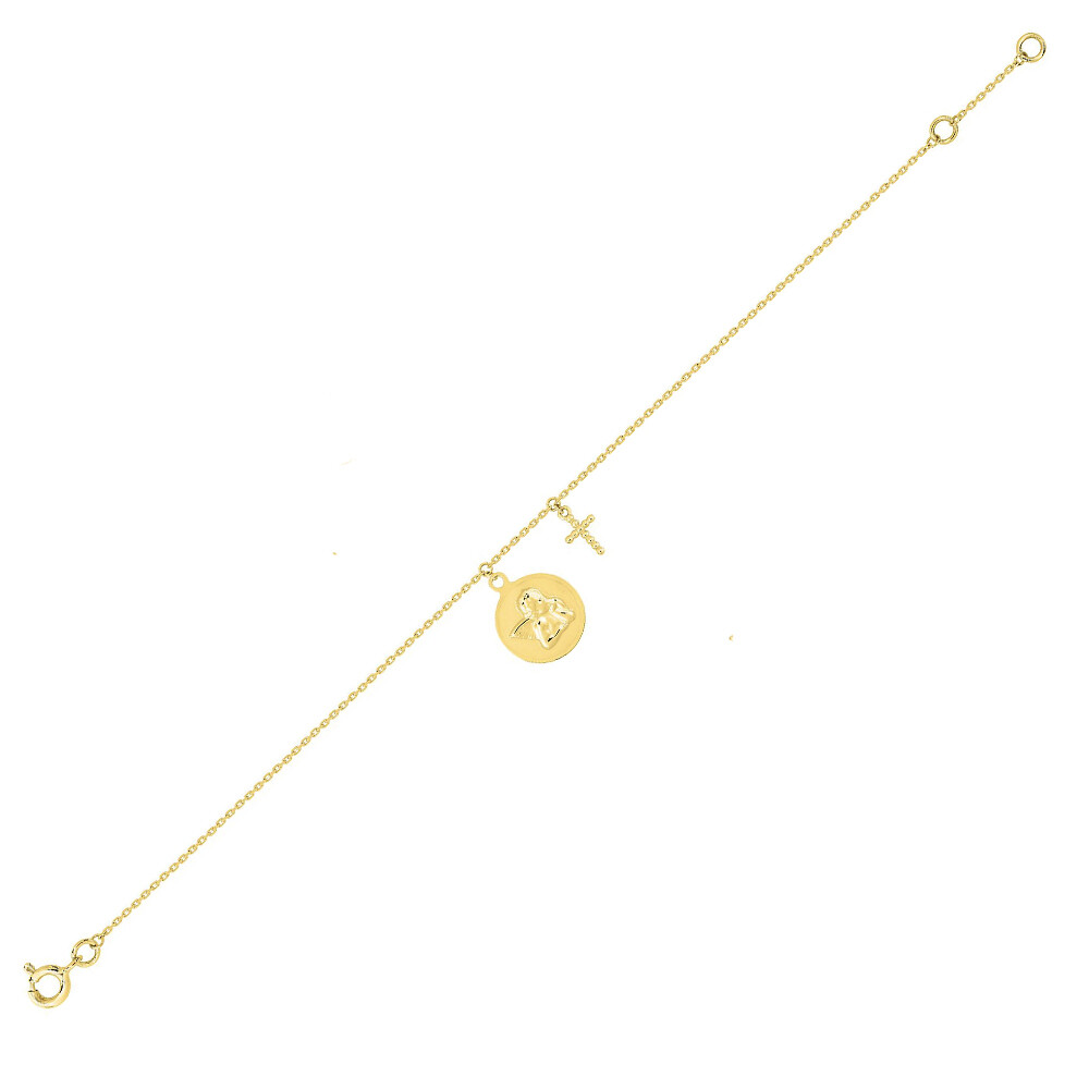 Photo de Bracelet ange & croix - Or jaune 18ct