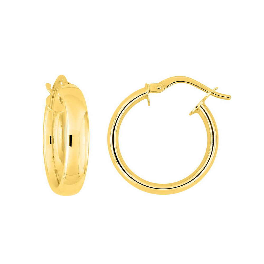Photo de Boucles d'oreilles ovales - créoles - Or jaune 9ct
