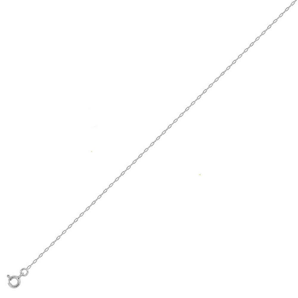 Photo de Chaine forçat allongée - Or blanc 18ct