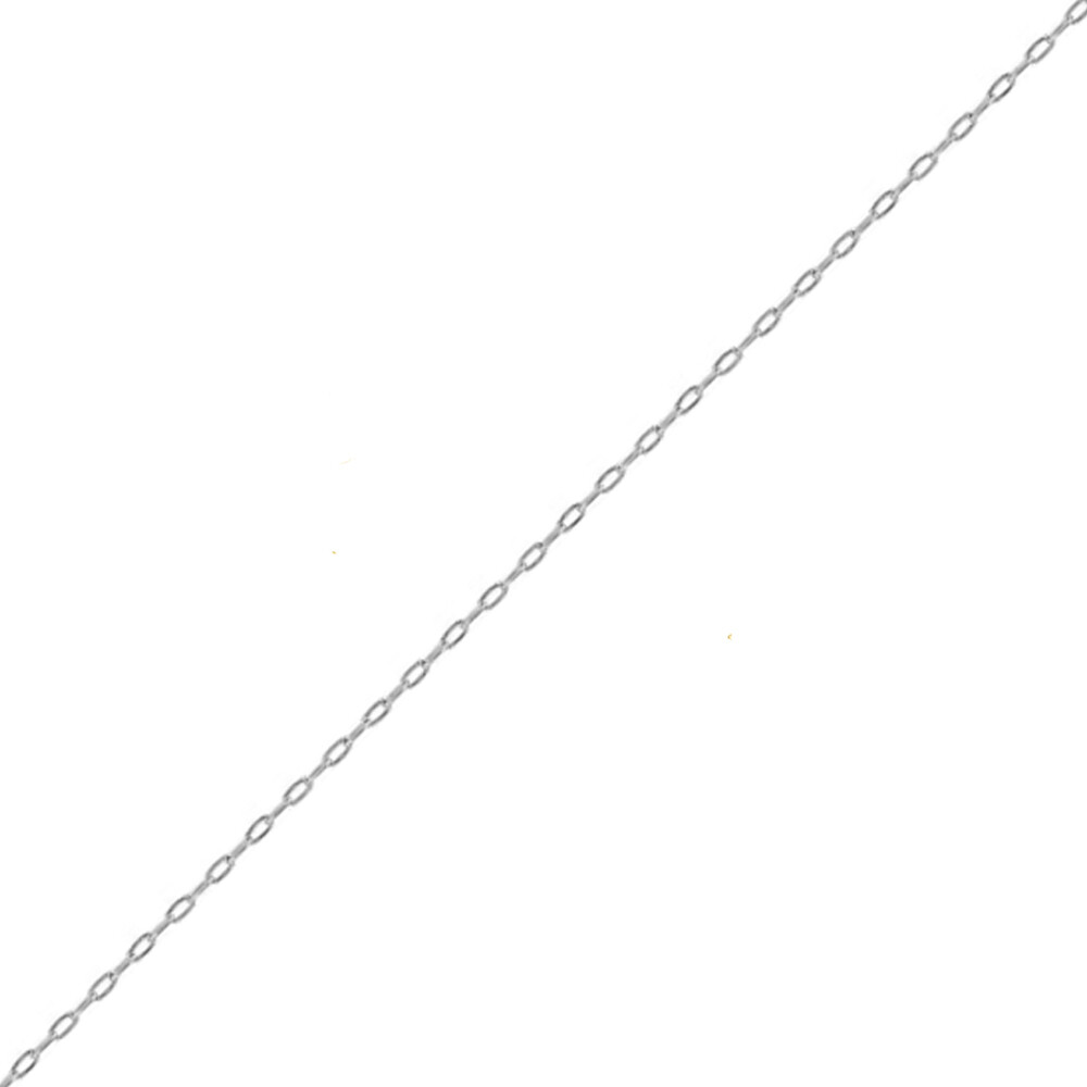 Photo de Chaine forçat allongée - Or blanc 18ct
