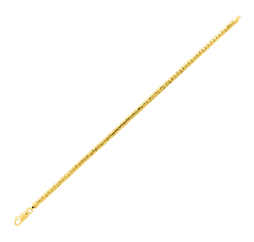 Photo de Bracelet maille Haricot 3mm - Or Jaune 18ct