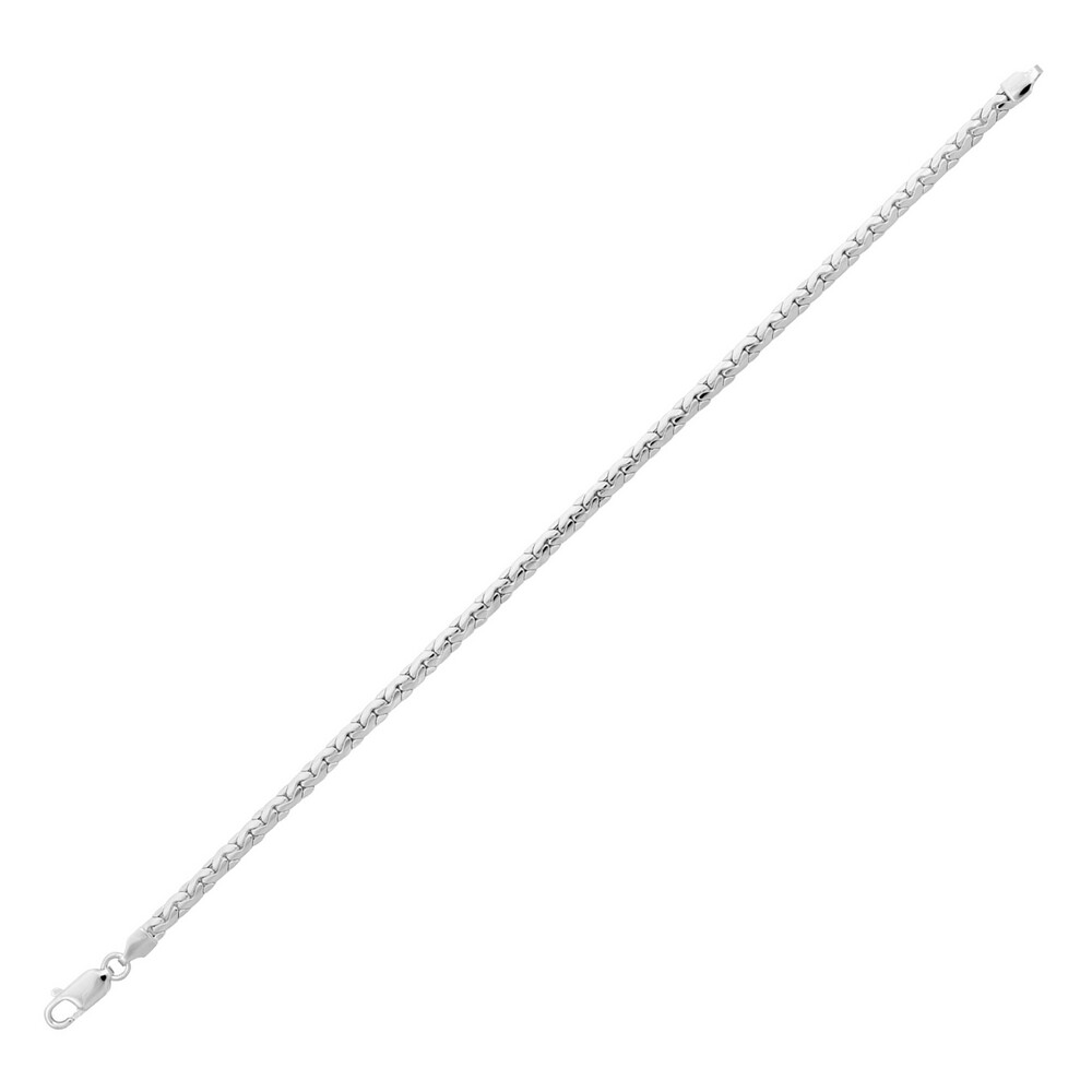 Photo de Bracelet maille Haricot 3mm - Or Blanc 18ct