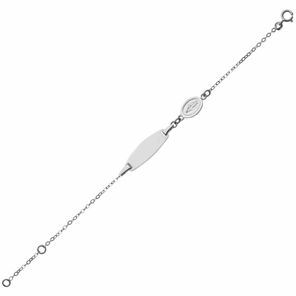 Photo de Gourmette bébé vierge miraculeuse - Argent massif