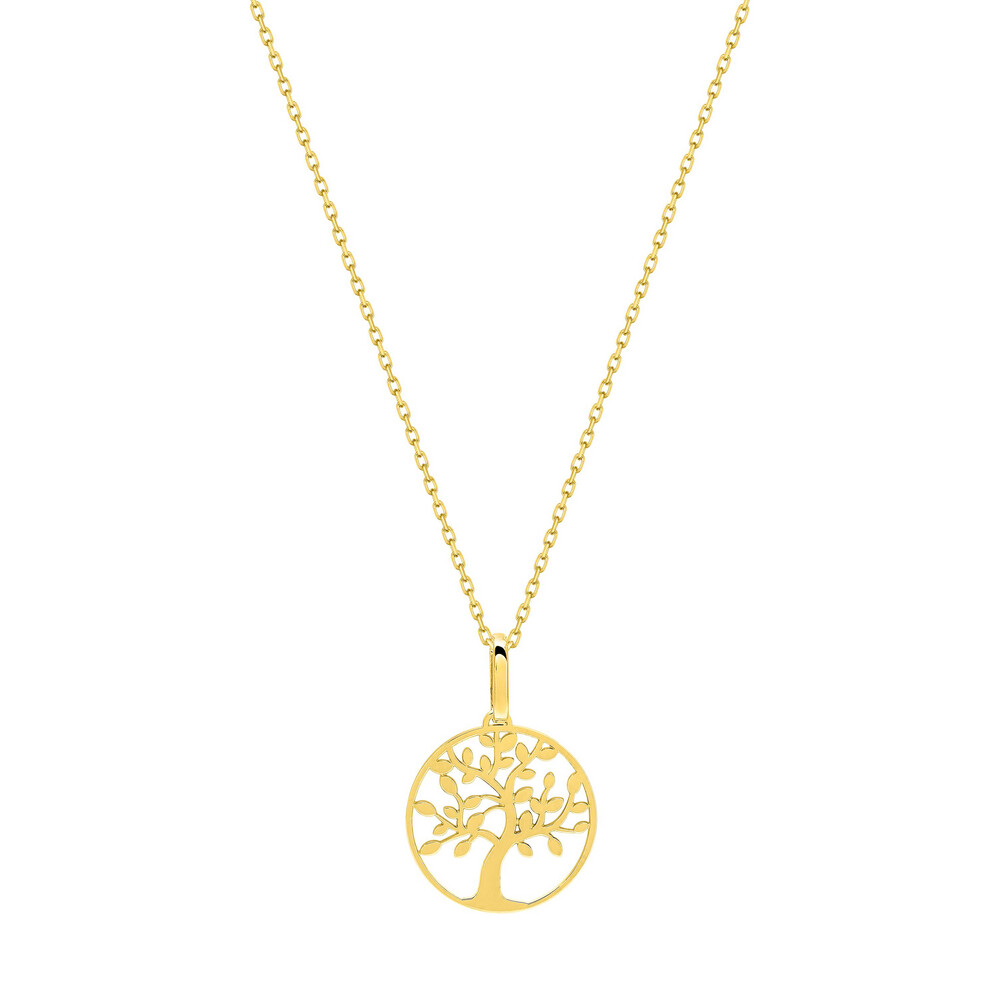 Photo de Collier chaîne forçat arbre de vie - or jaune 9ct