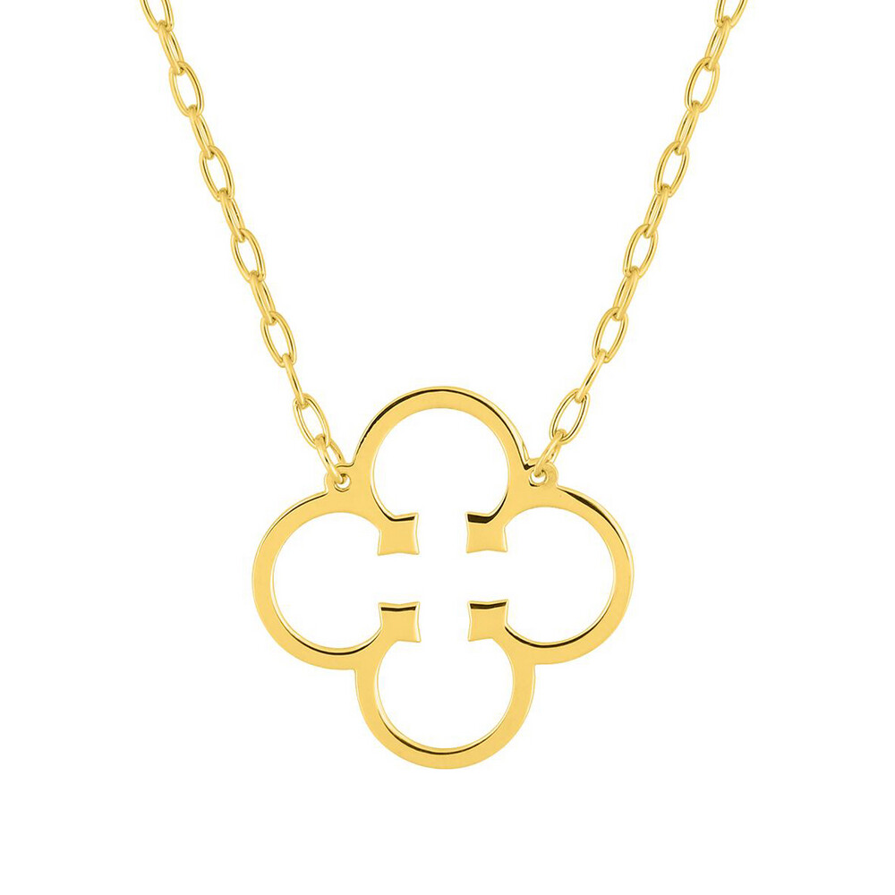 Photo de Collier chaîne Forçat Croix Ajourée - Or jaune 9ct