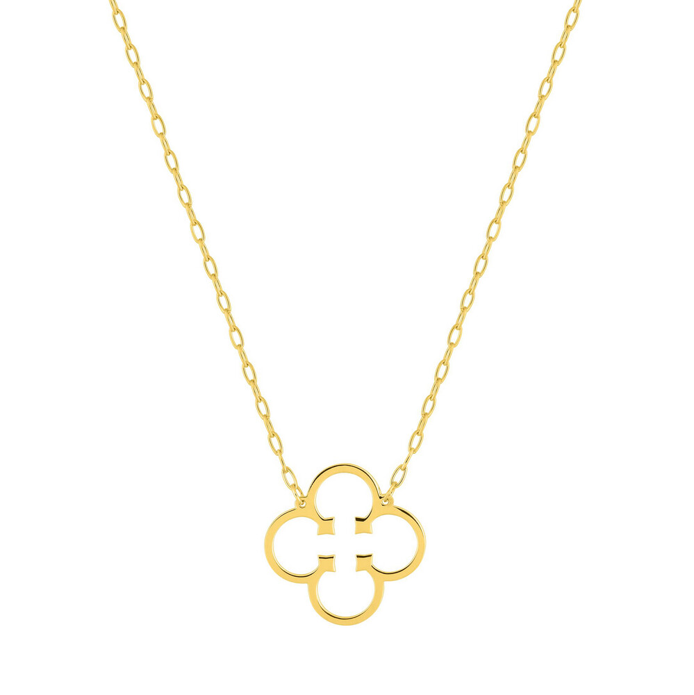 Photo de Collier chaîne Forçat Croix Ajourée - Or jaune 9ct