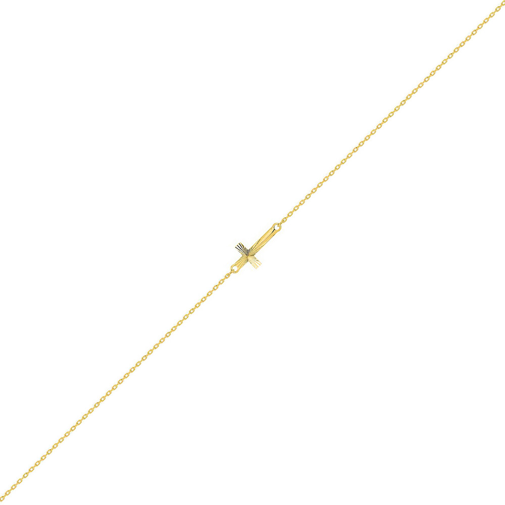Photo de Bracelet Croix Diamantée - Or jaune 9ct