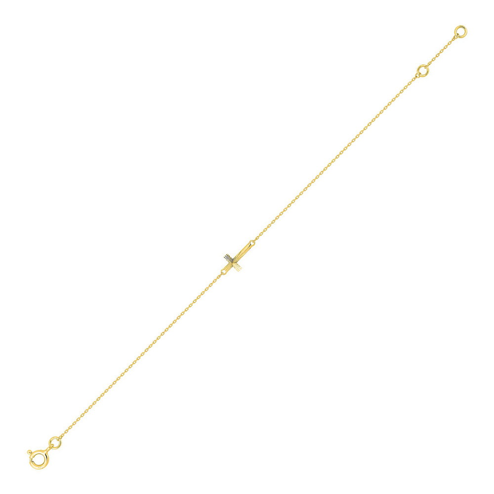 Photo de Bracelet Croix Diamantée - Or jaune 9ct