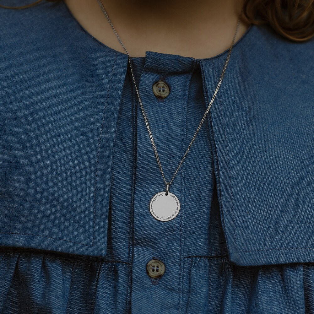 Photo de Médaille citation "Le Petit Prince" - Or blanc 9ct