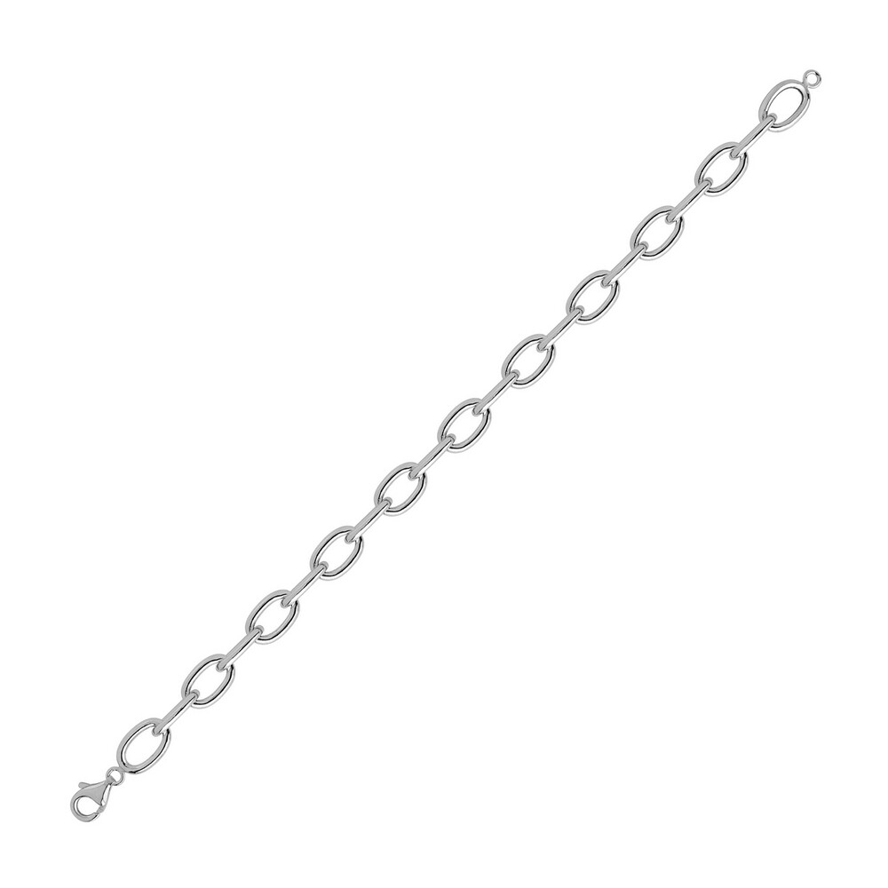 Photo de Bracelet maille forçat arrondi 19cm - Argent massif