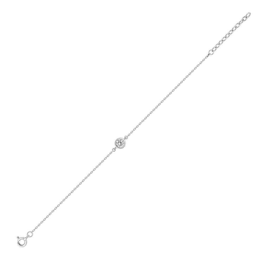 Photo de Bracelet zirconium rond - Argent massif