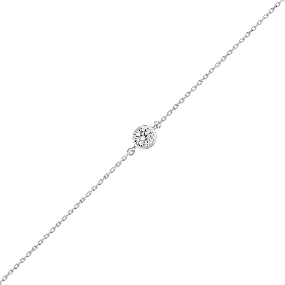 Photo de Bracelet zirconium rond - Argent massif