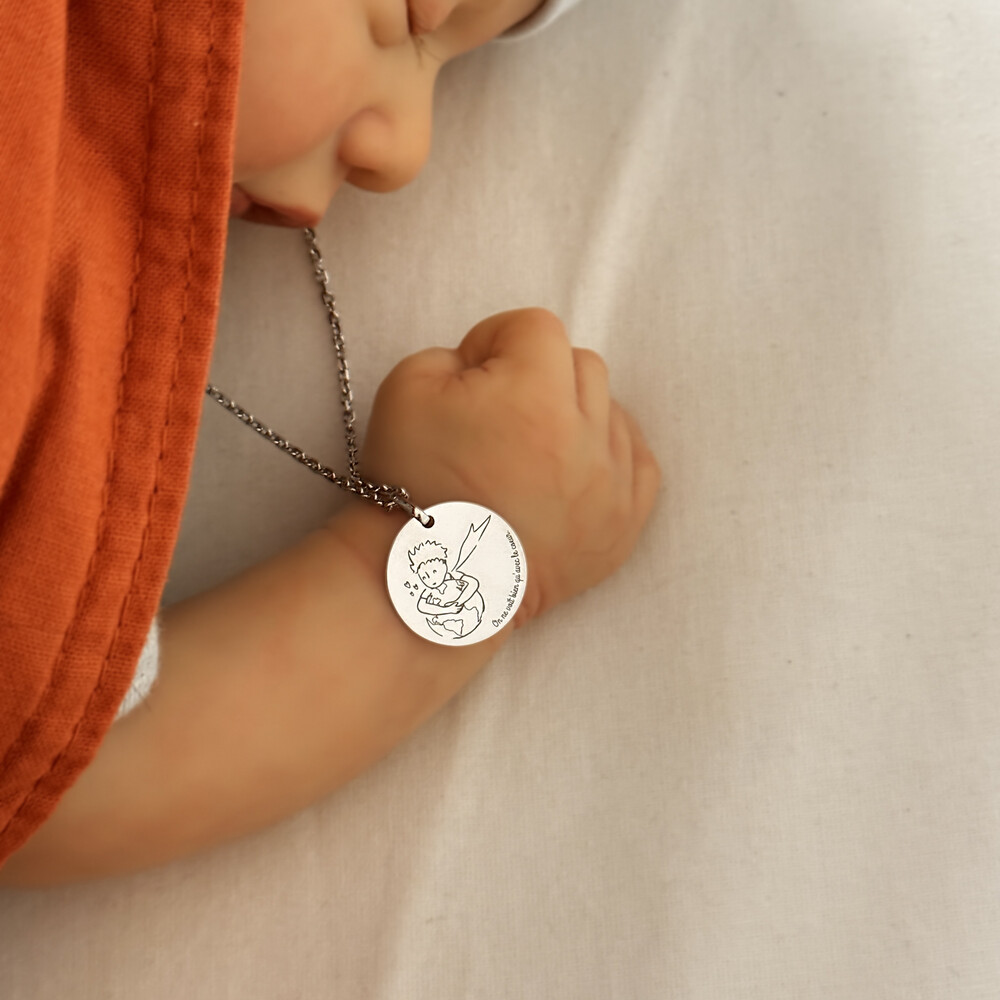 Photo de Médaille Petit Prince "save the planet" - Argent massif