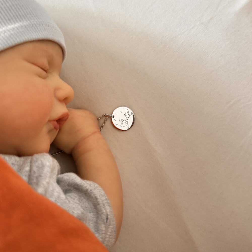 Photo de Médaille Petit Prince au renard  - Or blanc 18ct