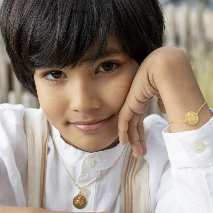 Photo de Médaille Petit Prince "protège ta planète" - Or jaune 18ct