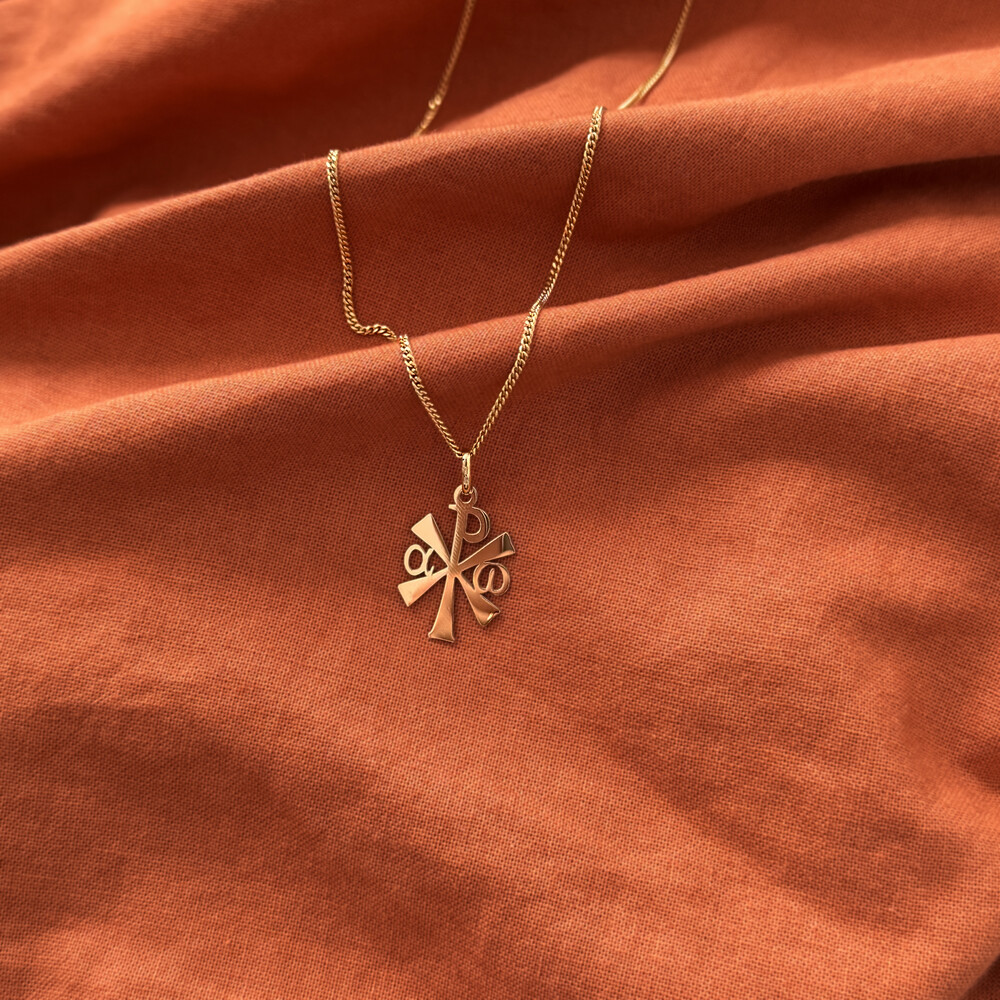Photo de Pendentif Chrisme - Or jaune 18ct