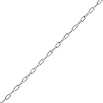 Photo de Chaine forçat allongée - Or blanc 9ct