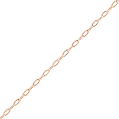 Photo de Chaine forçat allongée - Or rose 9ct
