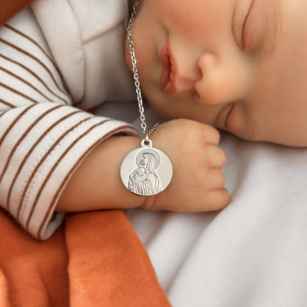 Photo de Médaille Vierge mère du créateur - Or blanc 9ct