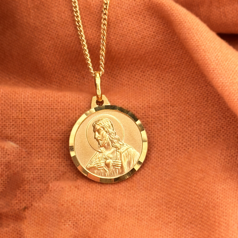 Médaille scapulaire Vierge à l’Enfant et Sacré Cœur | Vinted