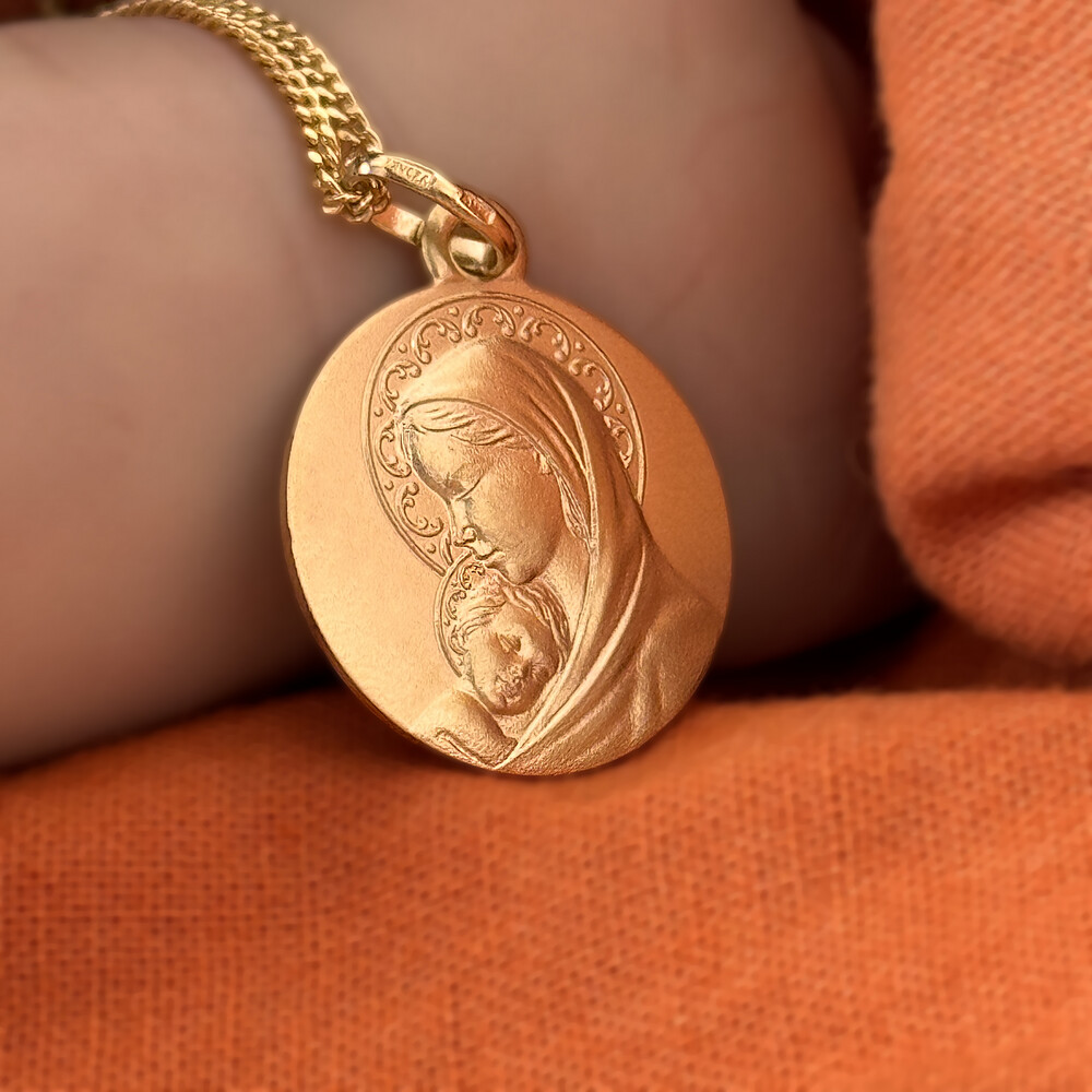 Photo de Médaille Vierge à l'enfant - Vermeil
