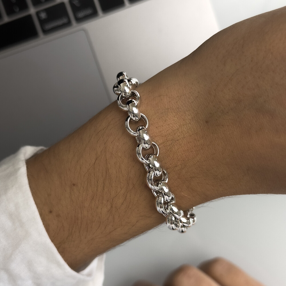 Photo de Bracelet Jaseron Rond 19cm - Argent massif