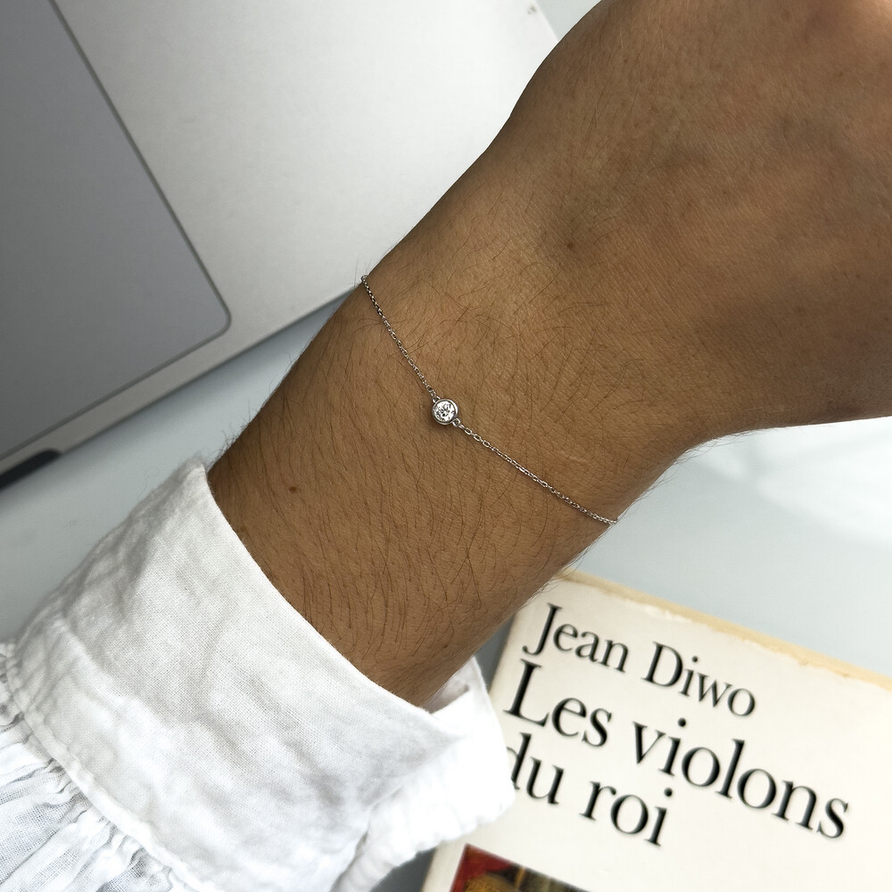 Photo de Bracelet oxyde rond - Or blanc 9ct