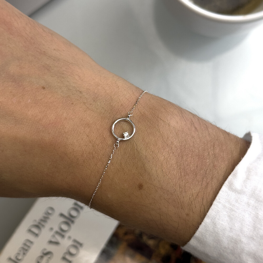 Photo de Bracelet oxyde cercle - Or blanc 9ct