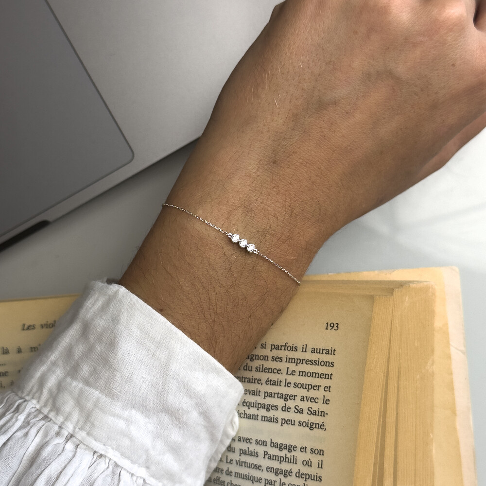 Photo de Bracelet oxydes - Or blanc 9ct