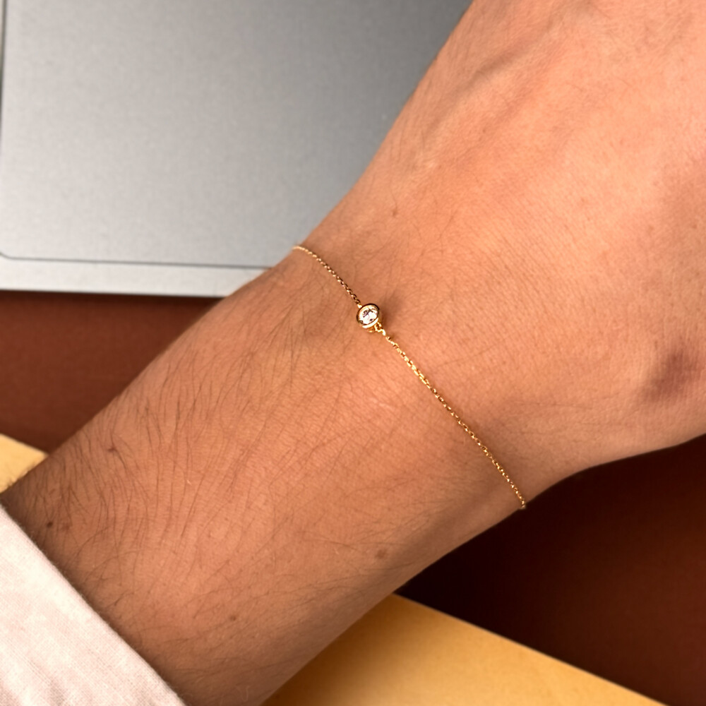 Photo de Bracelet oxyde rond - Or jaune 9ct