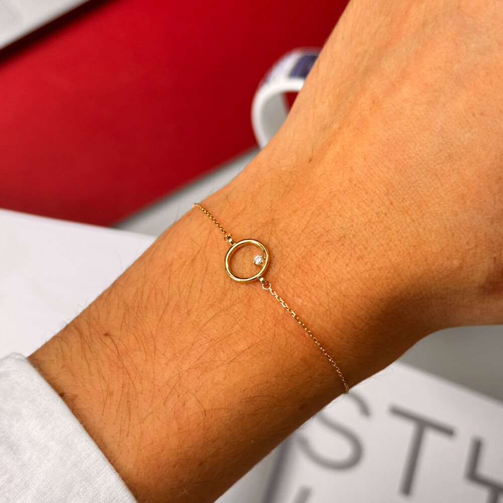 Photo de Bracelet oxyde cercle - Or jaune 9ct