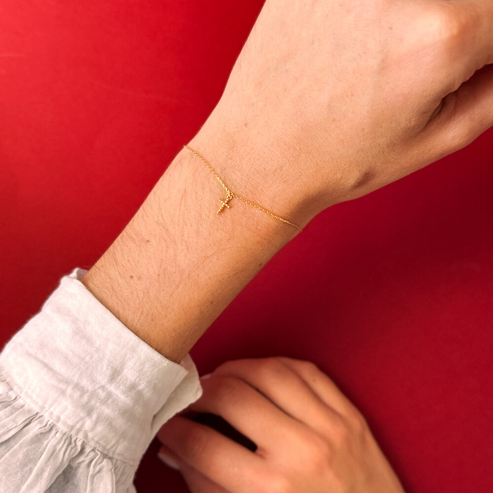 Photo de Bracelet Croix - Or jaune 18ct