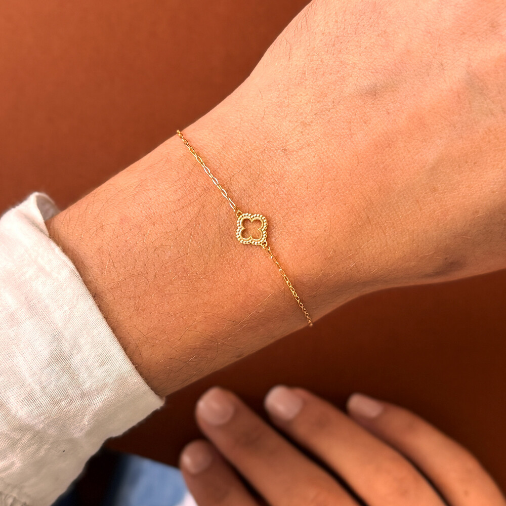 Photo de Bracelet Croix lumineuse - Or jaune 18ct