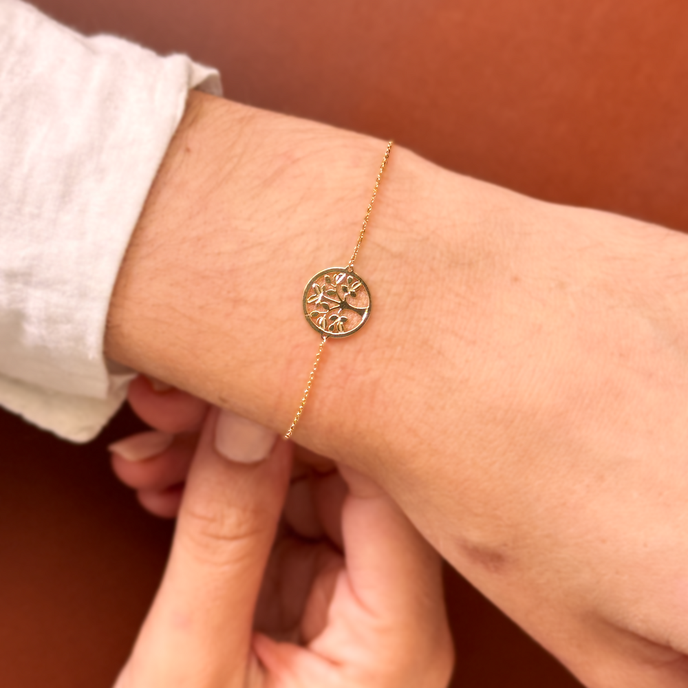 Photo de Bracelet Arbre de Vie Floral - Or Jaune 9ct
