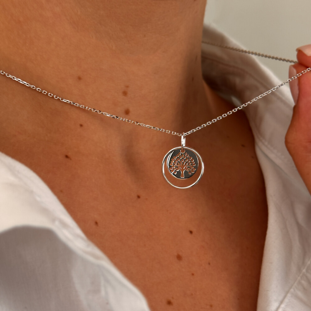 Photo de Collier Arbre de Vie Cercle – Argent Massif
