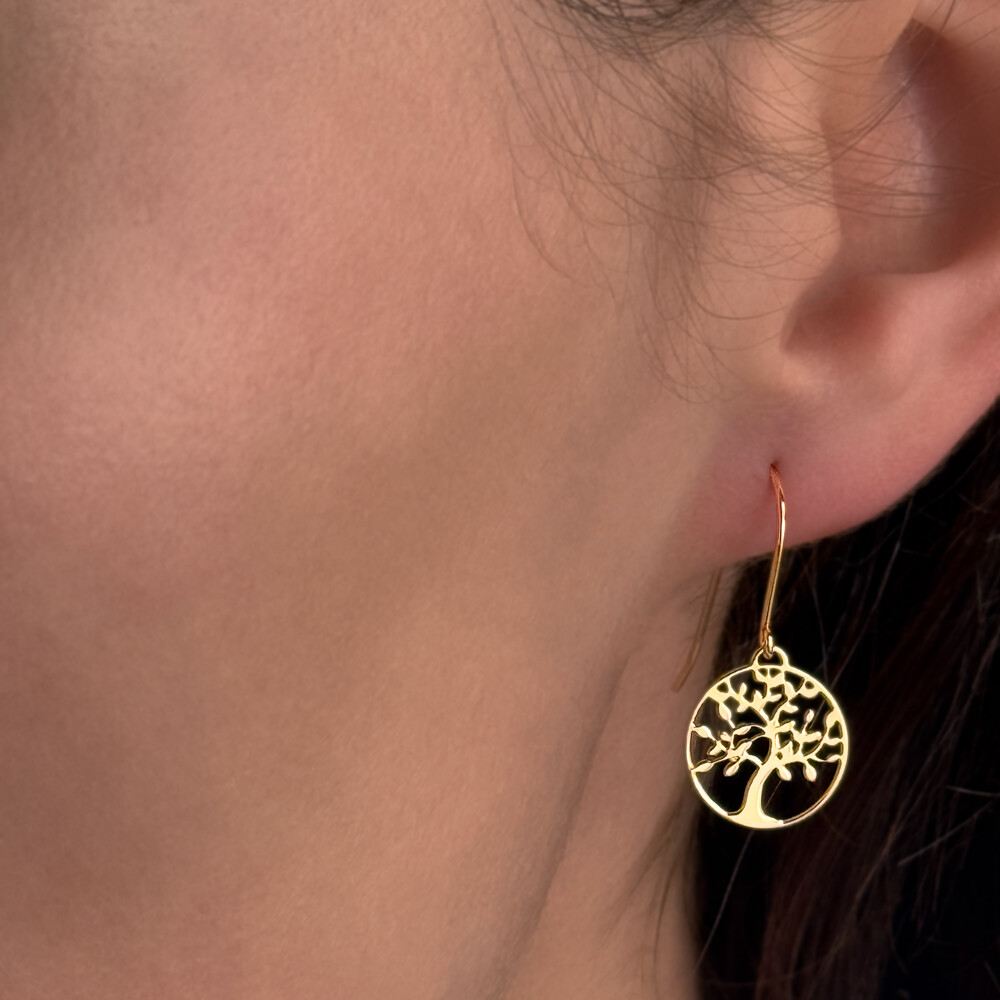 Photo de Boucles d’Oreilles Arbre de Vie – Or Jaune 9ct