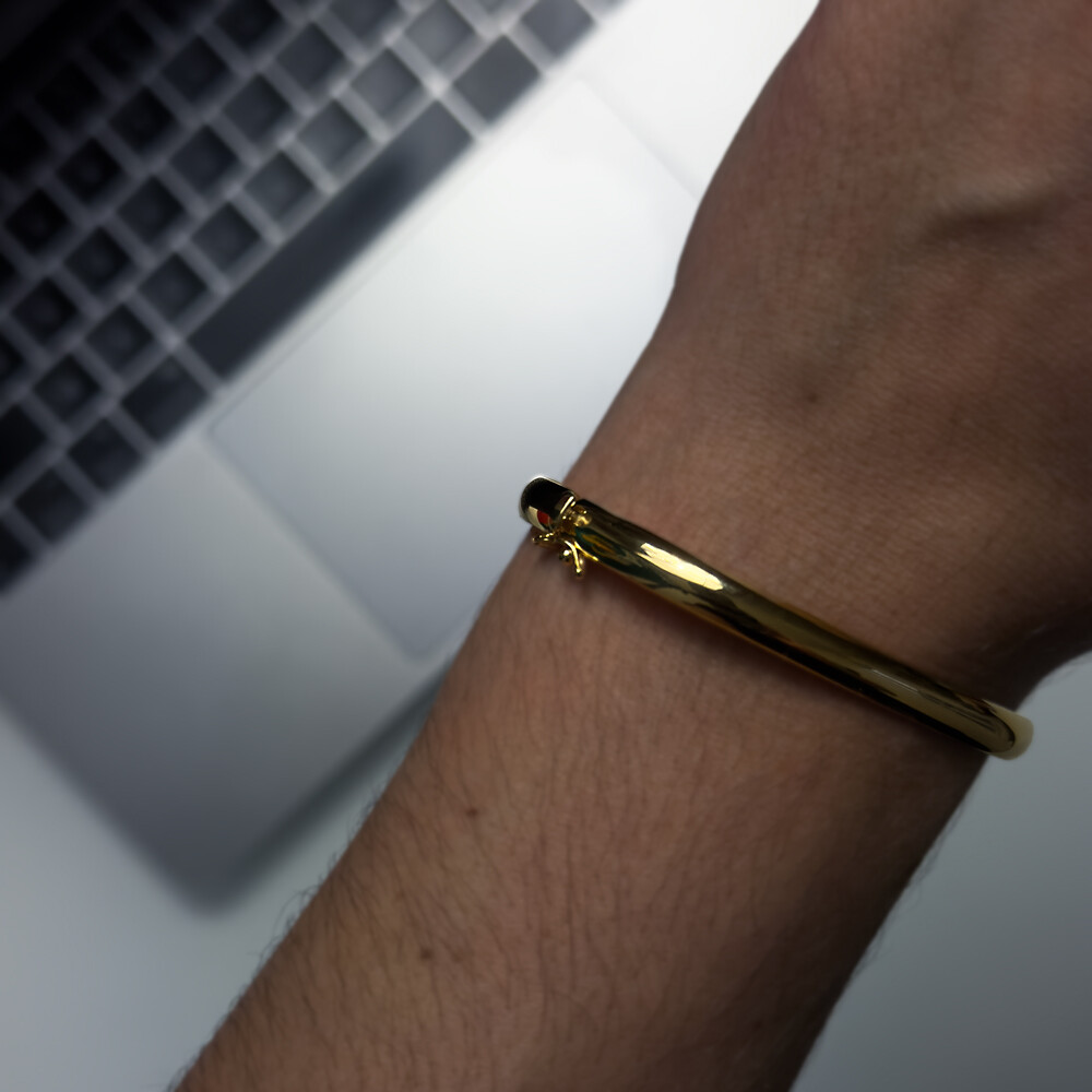 Photo de Jonc Ouvrant Ovale 4mm – Or Jaune 9ct