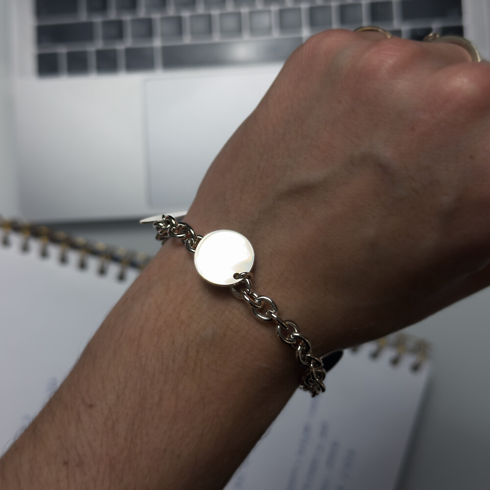 Photo de Bracelet Médailles personnalisables - Argent massif